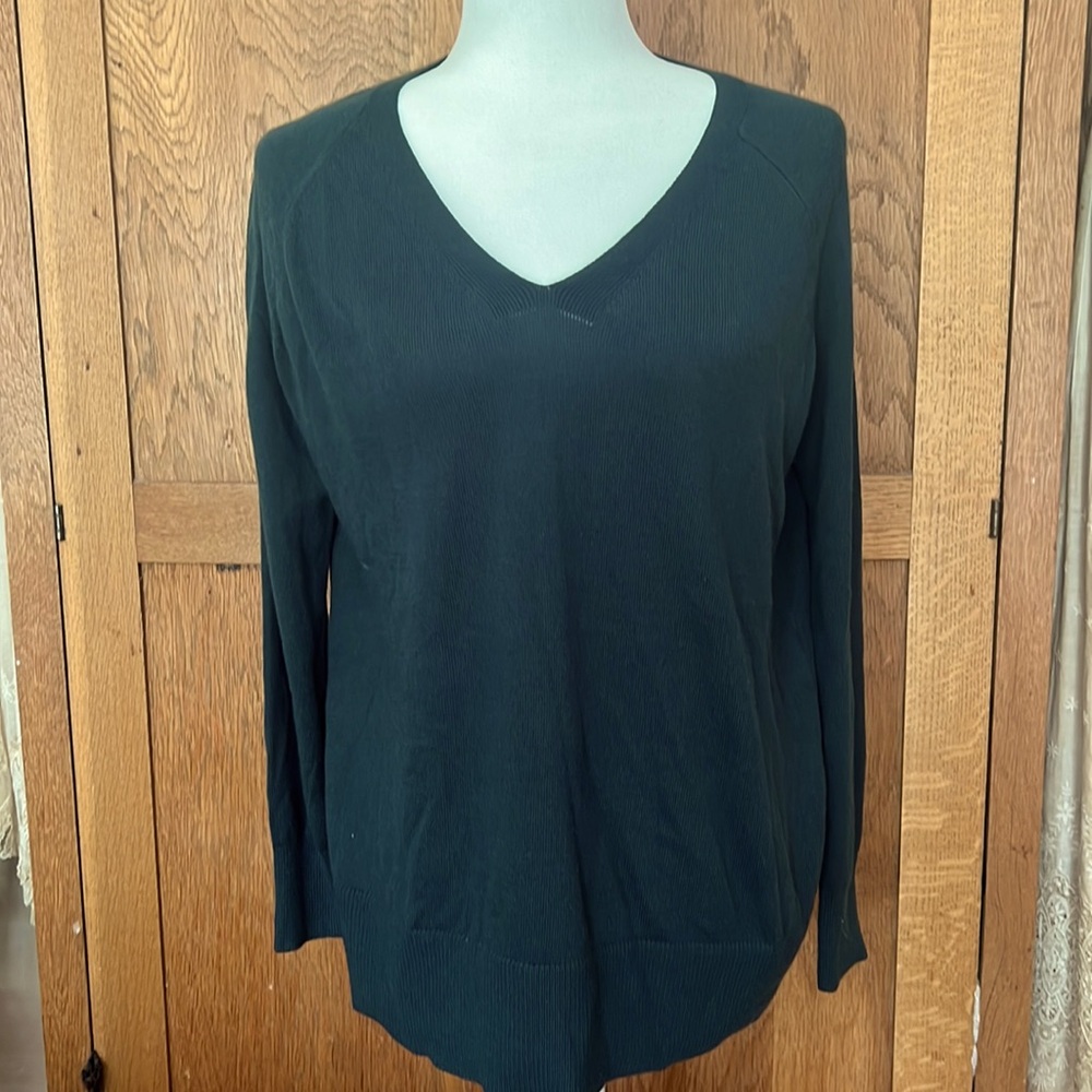 NWOT dark green LOFT sweater MP